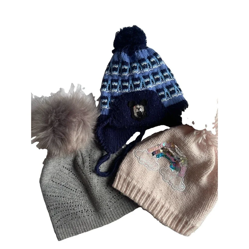 Girls  Hat Lot of 3 – Assorted Brands  One Size – Spring, Fall & Winter